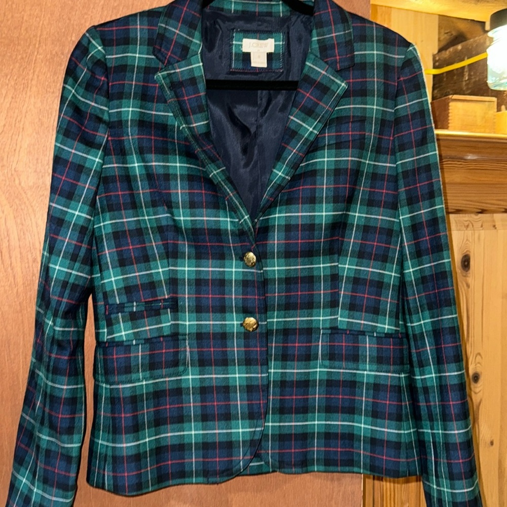 J.crew tartan blazer